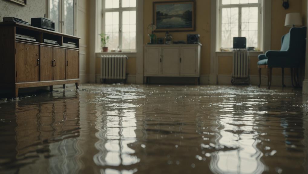 Professional water damage restoration technicians responding to burst pipe emergency